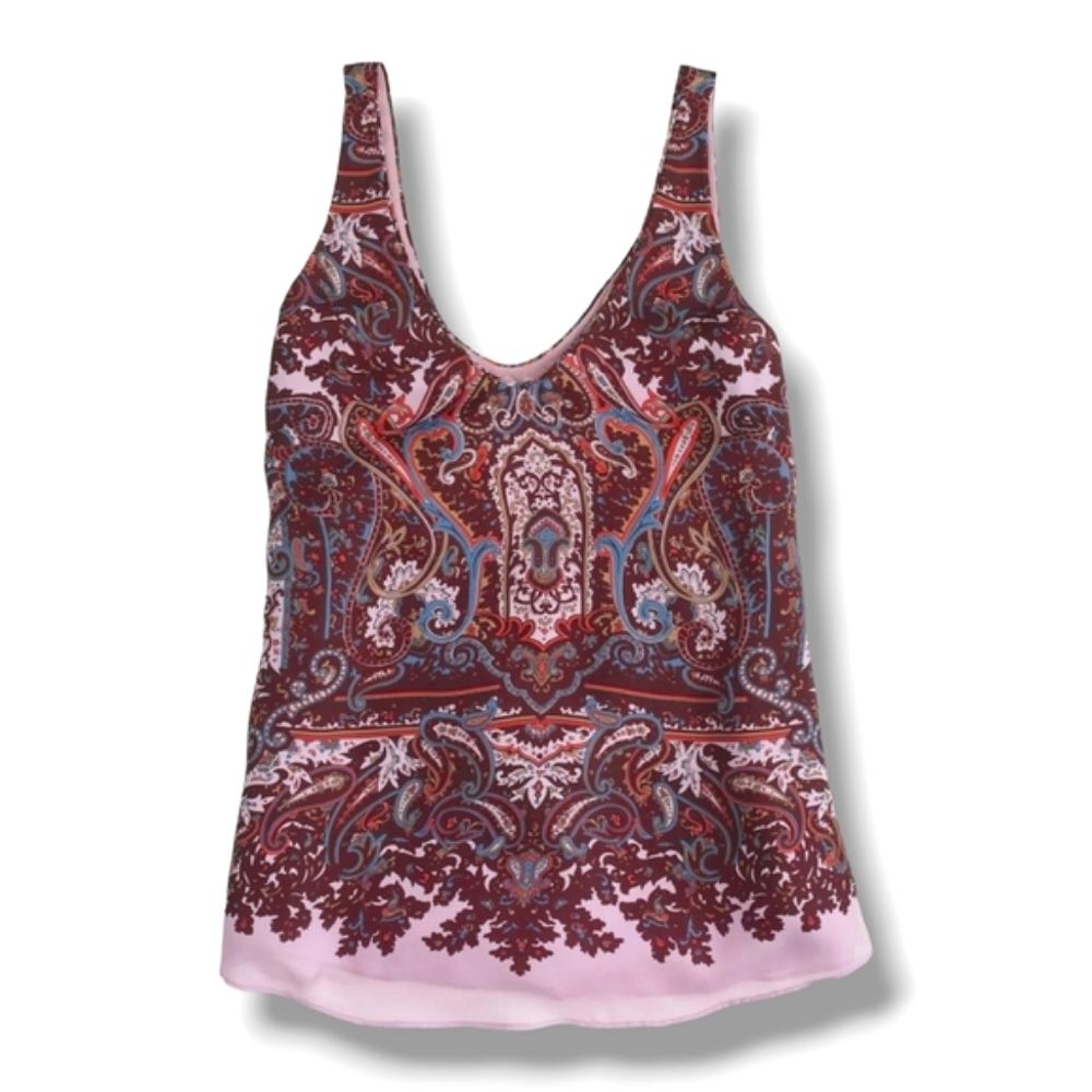 NWT J. CREW "Cate" Silk Paisley Print Bohemian Camisole Tank Top